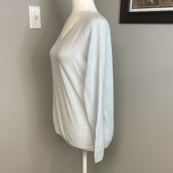 Max Mara Leisure Smirne Blue Wool Cashmere Blend V Neck Sweater Size Medium - Picture 2 of 6